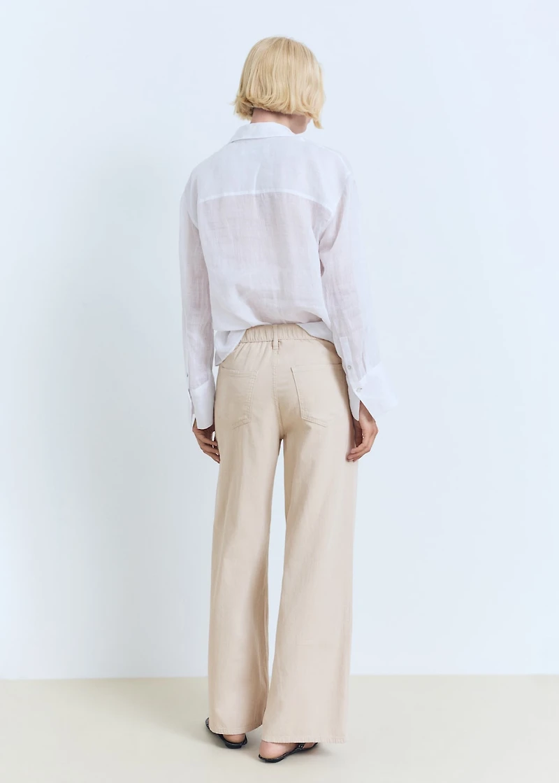 Straight-fit mid-rise denim pants