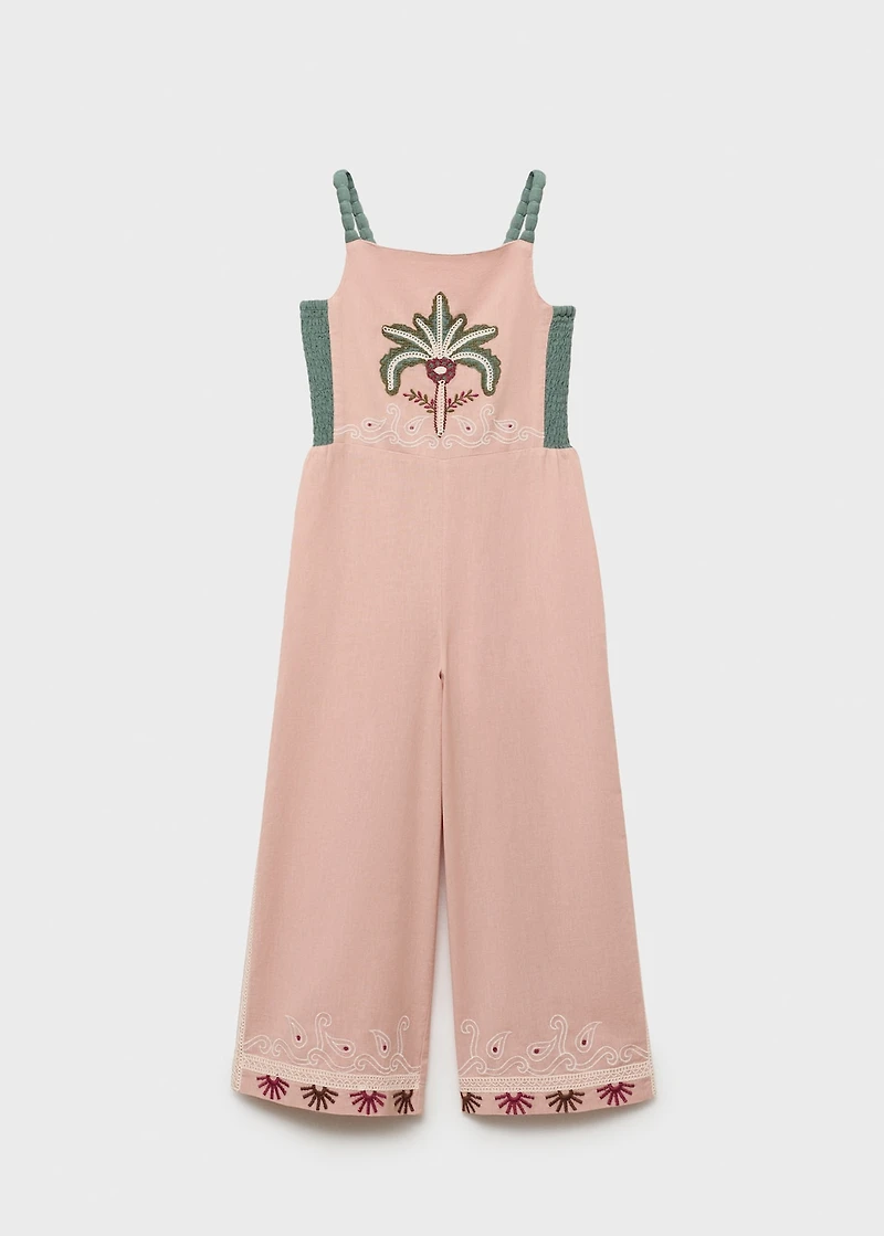Long jumpsuit with embroidered details