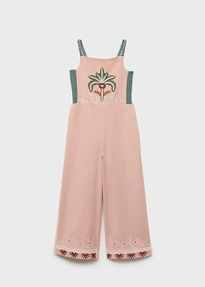 Long jumpsuit with embroidered details