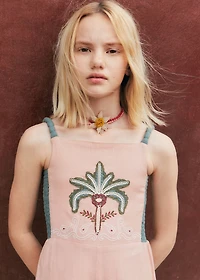 Long jumpsuit with embroidered details