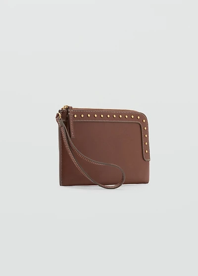 Studded faux-leather case
