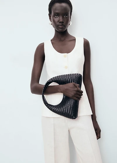 Suit-style linen jumpsuit