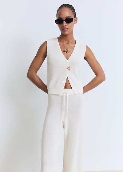 Openwork knitted trousers