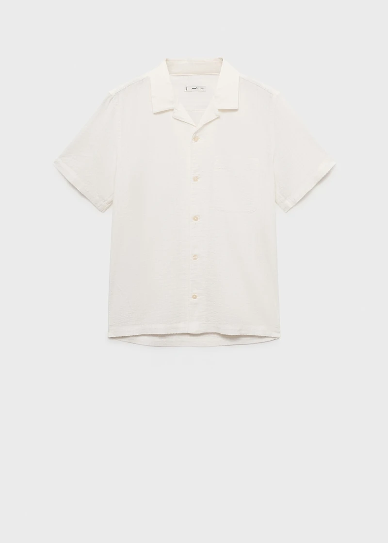 Regular fit seersucker shirt