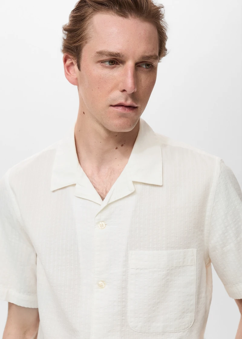 Regular fit seersucker shirt