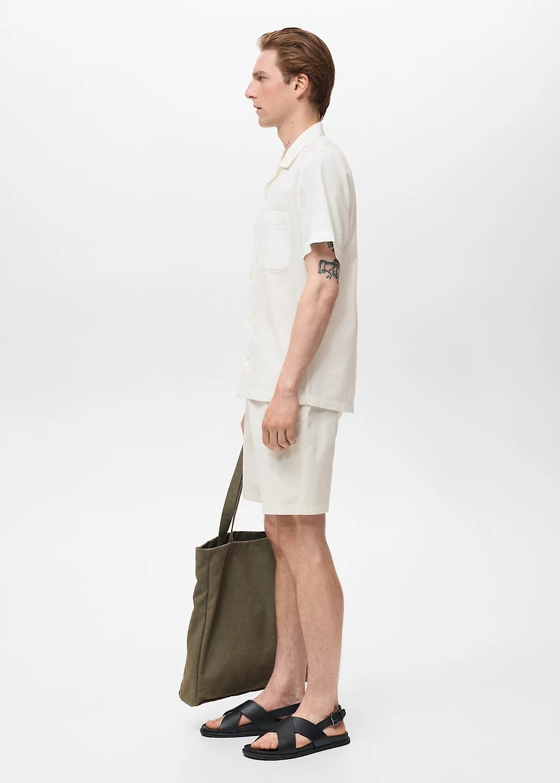 Regular fit seersucker shirt