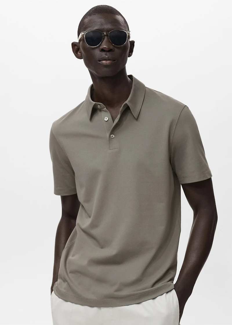 Cotton piqué polo shirt