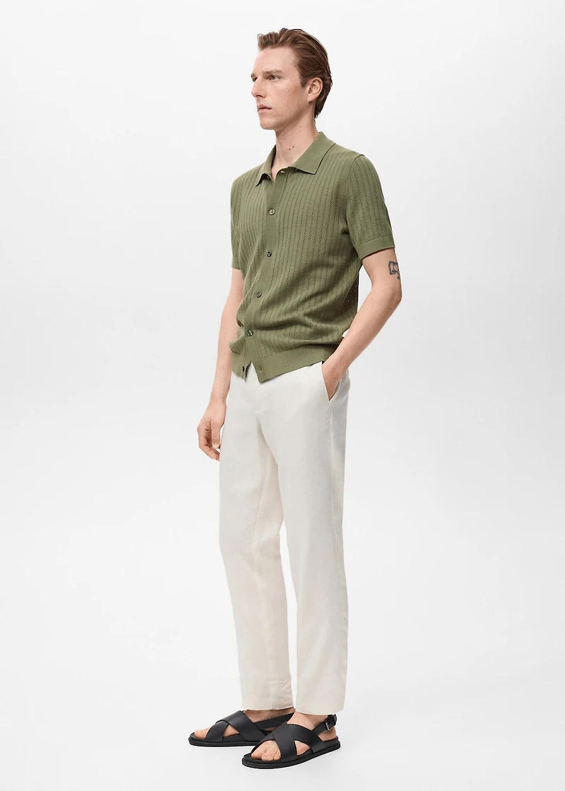 Cotton blouse with lace detail