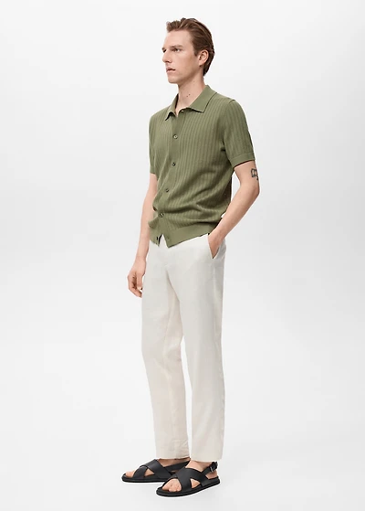 Cotton blouse with lace detail