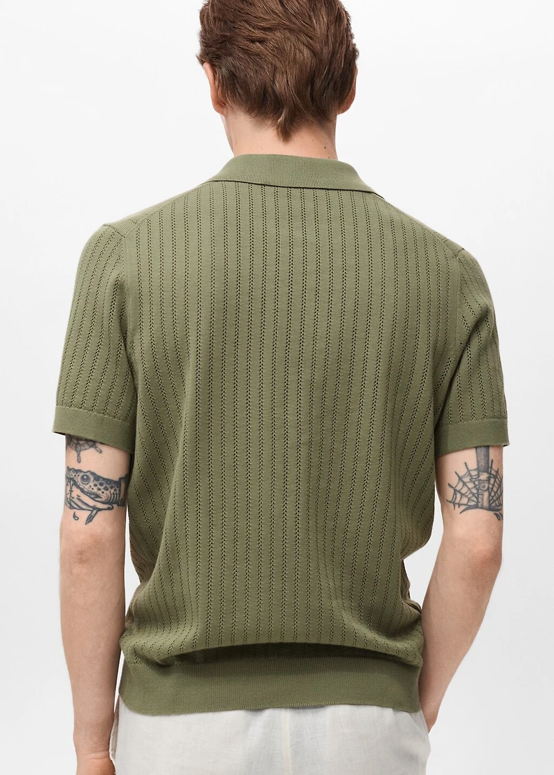 Cotton blouse with lace detail