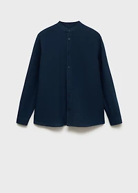 Mao collar linen shirt