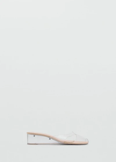 Transparent vinyl wedge sandals