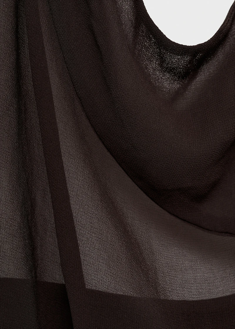 Puffy dress with draped neck