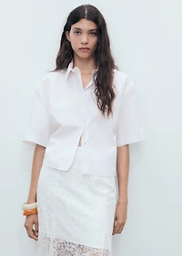 Cropped cotton shirt