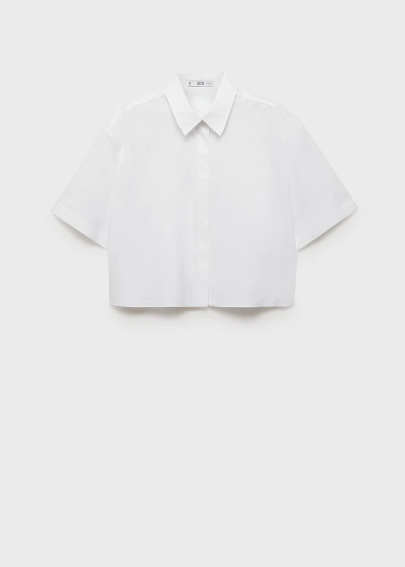 Cropped cotton shirt