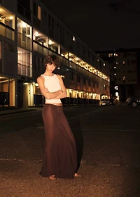 Maxi-skirt with ruffle detail