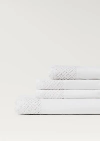 Cotton percale lace top sheet for 180/200 cm bed