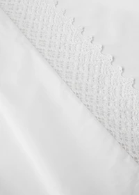 Cotton percale lace top sheet for 180/200 cm bed