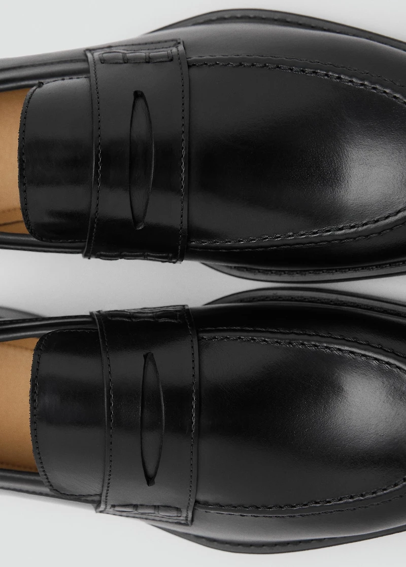 Leather penny loafers