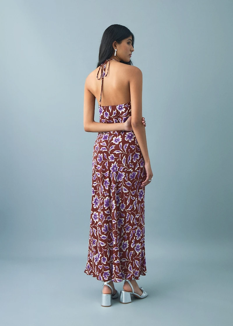 Floral-print halter dress