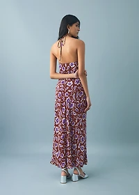 Floral-print halter dress