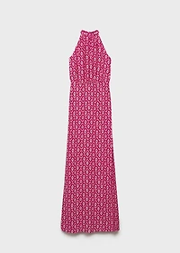 Halter-neck printed dress