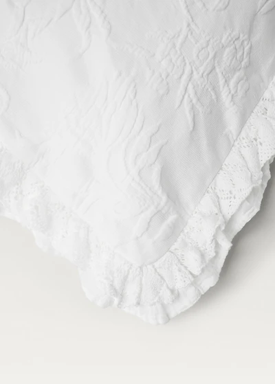 Jacquard cotton floral pillowcase 50x50 cm