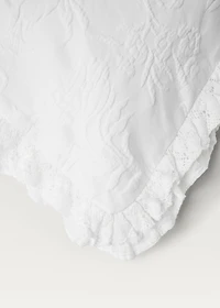 Jacquard cotton floral pillowcase 50x50 cm