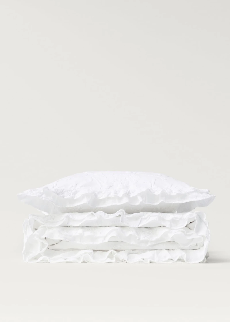 Jacquard cotton floral pillowcase 50x50 cm