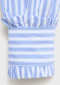 Striped shirt with pleated details