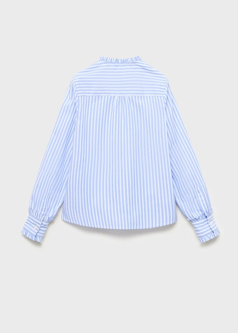 Striped shirt with pleated details