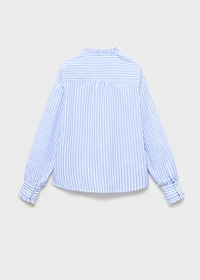 Striped shirt with pleated details