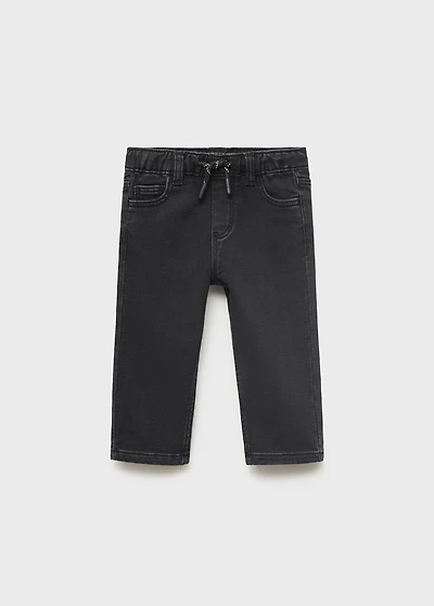 Straight jeans with drawstring