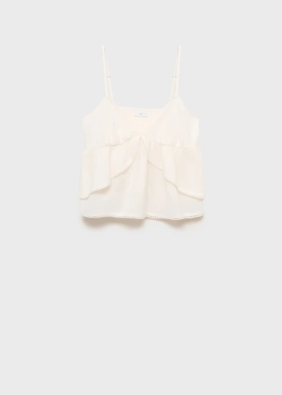 Ruffle top with lace detail