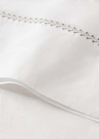 Washed percale cotton flat sheet with zigzag stitching for 150/160 cm bed