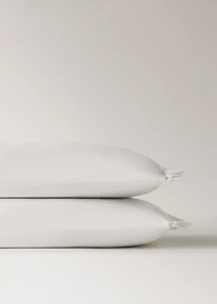 Two percale cotton pillowcases with gauze ruffle 50x75 cm