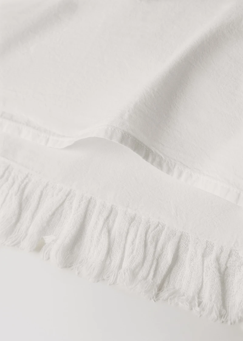 Two percale cotton pillowcases with gauze ruffle 50x75 cm