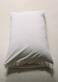 Two percale cotton pillowcases with gauze ruffle 50x75 cm