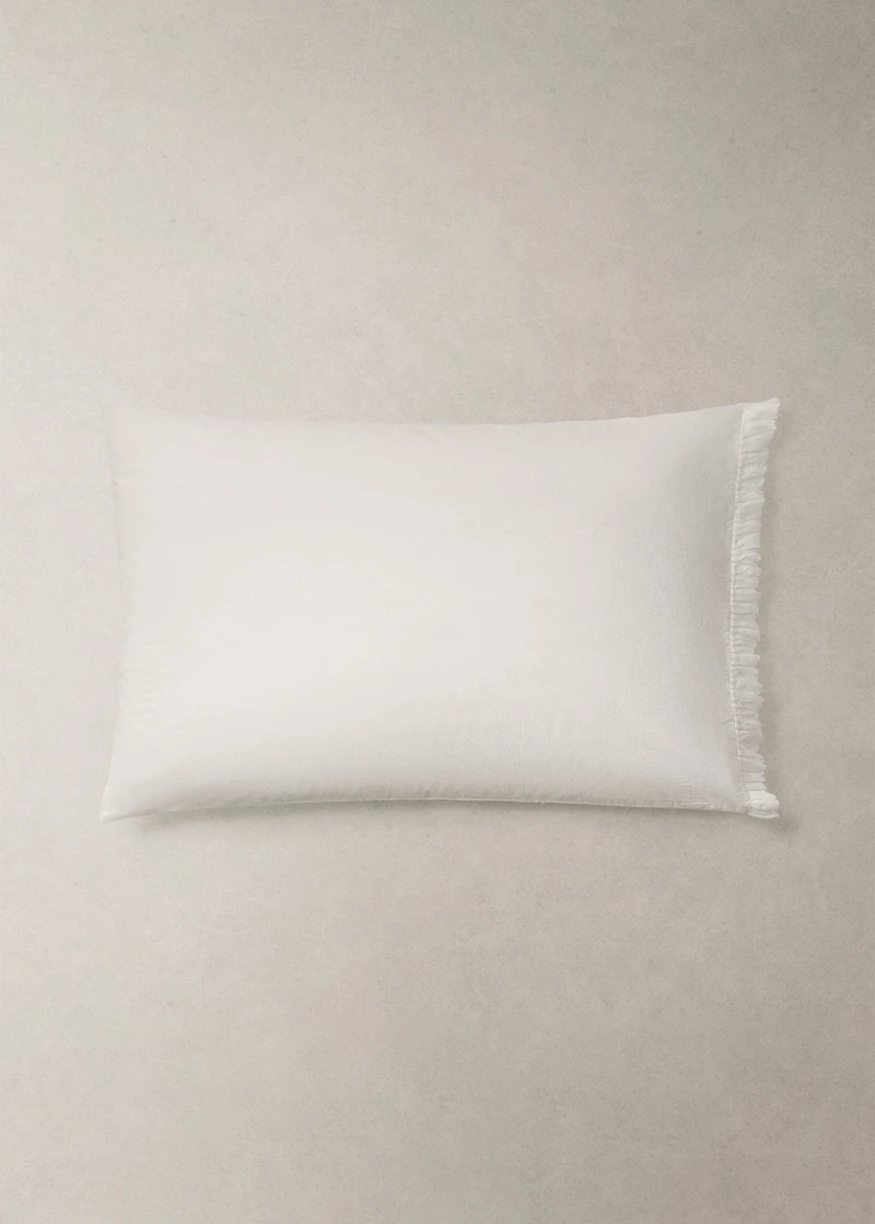 Two percale cotton pillowcases with gauze ruffle 50x75 cm