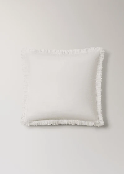 Two percale cotton pillowcases with gauze ruffle 60x60 cm