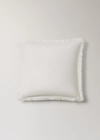 Two percale cotton pillowcases with gauze ruffle 60x60 cm