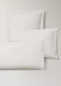 Two percale cotton pillowcases with gauze ruffle 60x60 cm