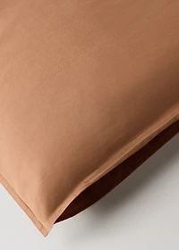 Two washed satin cotton pillowcases with double stitching 50x75 cm