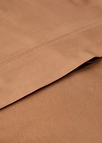 Washed cotton satin double-stitched top sheet for 90 cm bed