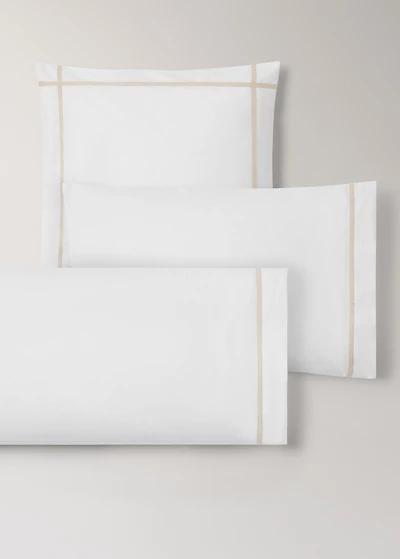 Two 200-thread count percale cotton pillowcases 50x75cm
