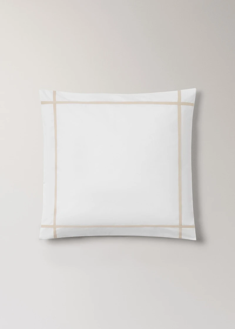 Two 200-thread count percale cotton pillowcases 60x60 cm