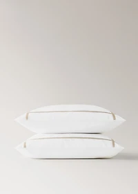 Two 200-thread count percale cotton pillowcases 60x60 cm