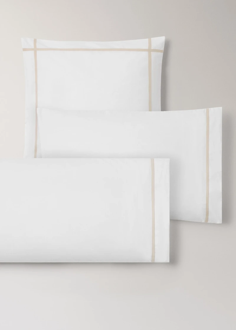 Two 200-thread count percale cotton pillowcases 60x60 cm