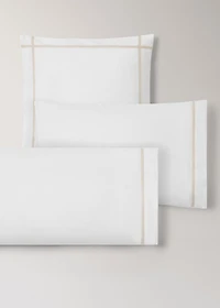 Two 200-thread count percale cotton pillowcases 60x60 cm