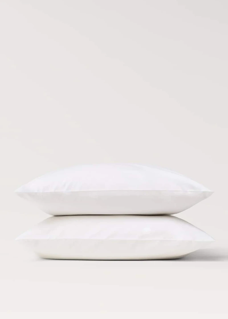 Two cotton percale pillowcases 60x60cm